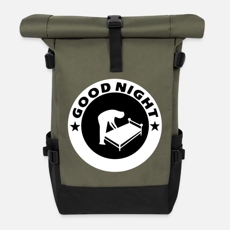 Bonne nuit Bonne nuit - Sac à dos roll top - olive/noir