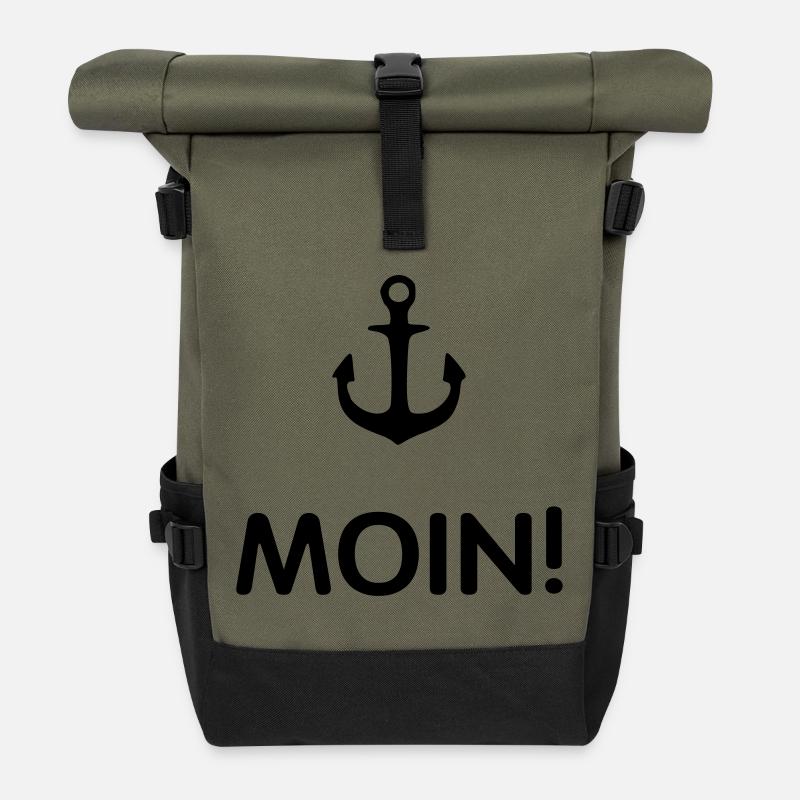 MOIN Anker 2- - Rolltop Rucksack - Olive/Schwarz