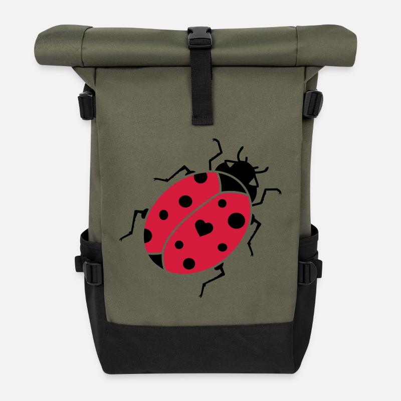 Marienkäfer - Rolltop Rucksack - Olive/Schwarz