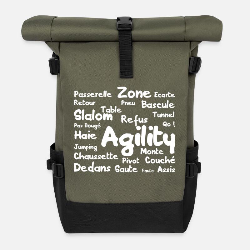 mots agility - Sac à dos roll top - olive/noir