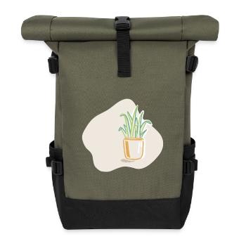 Potted plant - Roll Top Backpack - olive/black - Front