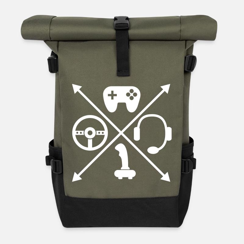 Gaming - Rolltop Rucksack - Olive/Schwarz