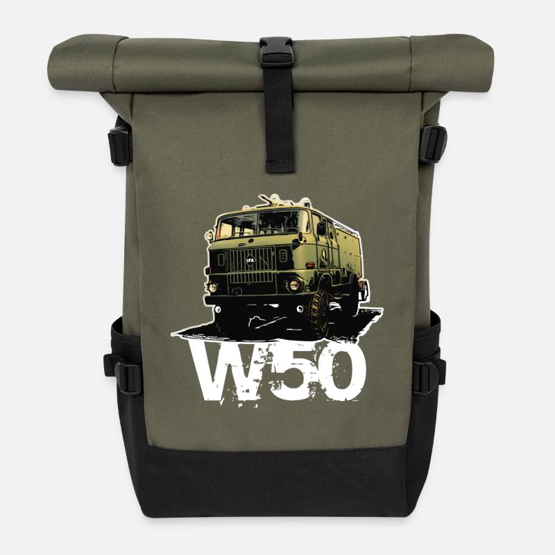 W50 LKW NVA Truck - Roll Top Backpack - olive/black
