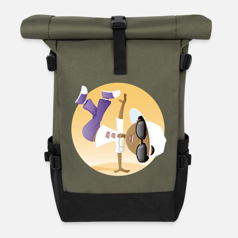 Hip-hop - Sac à dos roll top - olive/noir