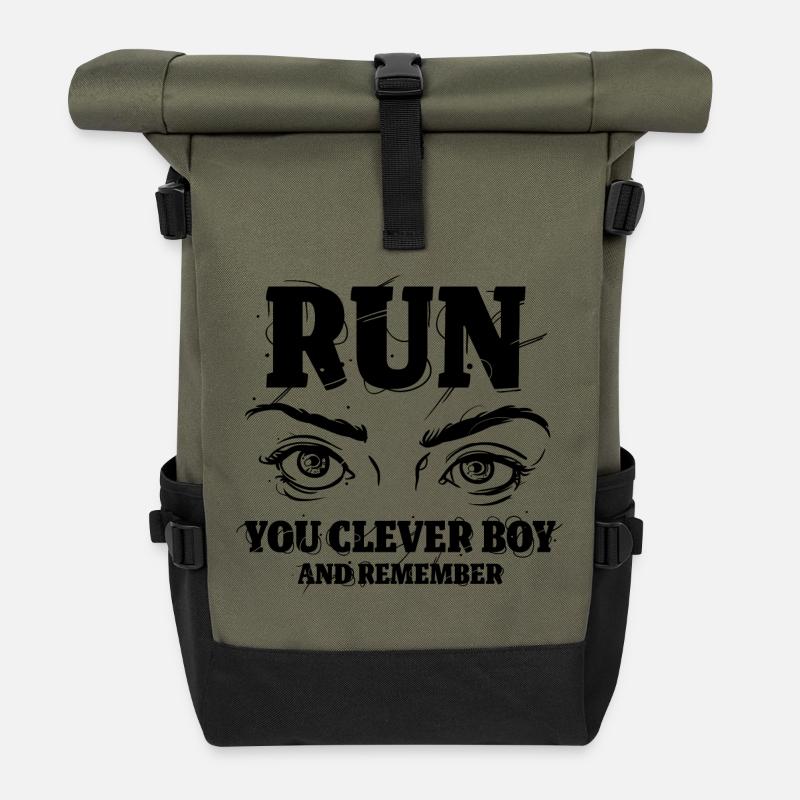 Run You Clever Boy - Rolltop Rucksack - Olive/Schwarz