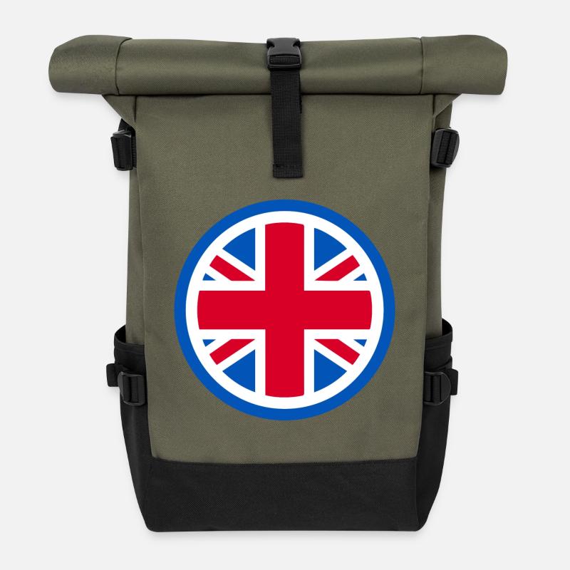 United Kingdom - Union Jack - Roll Top Backpack - olive/black