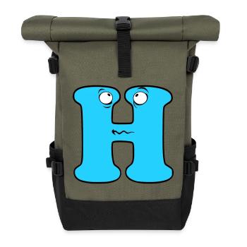 H - Roll Top Backpack - olive/black - Front