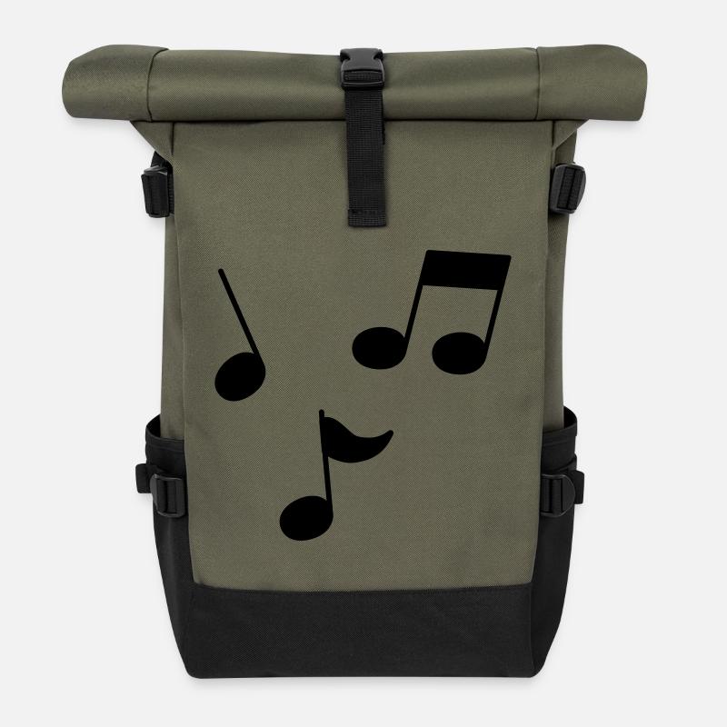 Musiknoten - Rolltop Rucksack - Olive/Schwarz