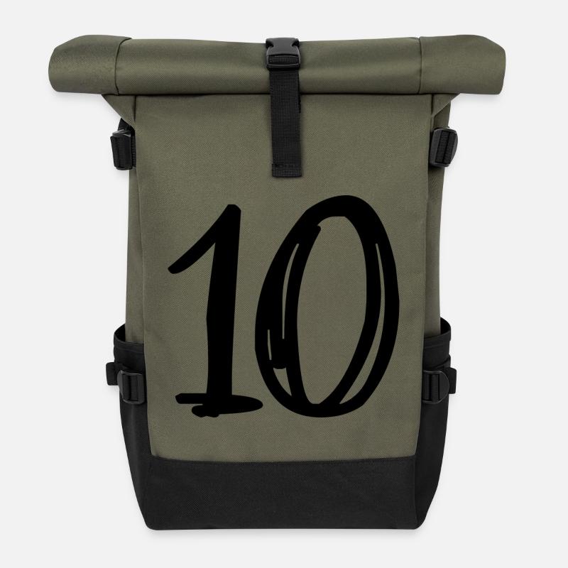 10. 10 ANS. 10e ANNIVERSAIRE. ANNIVERSAIRE 10 ANS. - Sac à dos roll top - olive/noir