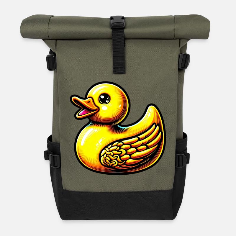 Caneton Canard Canard - Sac à dos roll top - olive/noir