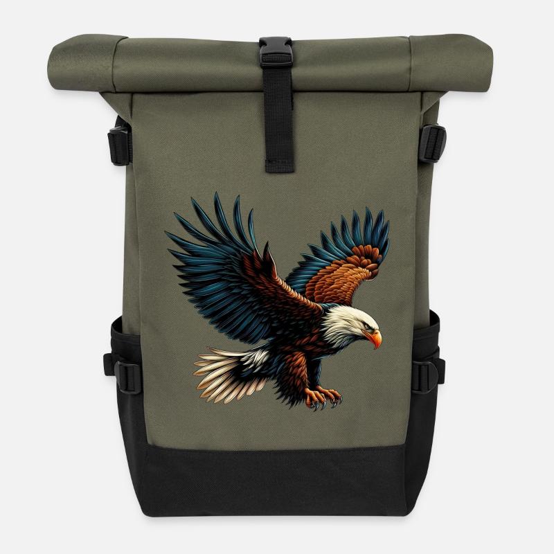 Aigle - Sac à dos roll top - olive/noir