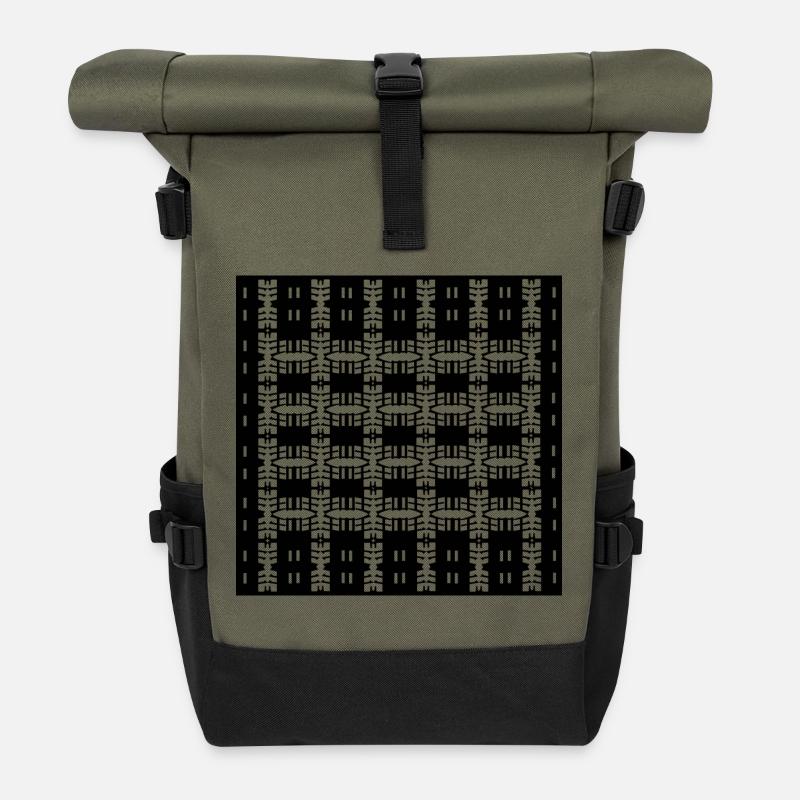 Design Unique Shape - Roll Top Backpack - olive/black