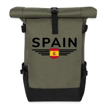 Ich liebe Spanien, Design T-Shirt Outfit - Rolltop Rucksack - Olive/Schwarz - Vorne