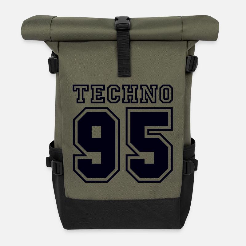 TECHNO 95 - Sac à dos roll top - olive/noir
