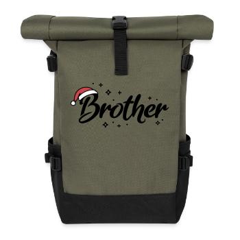 Santa Hat Brother Brother - Roll Top Backpack - olive/black - Front
