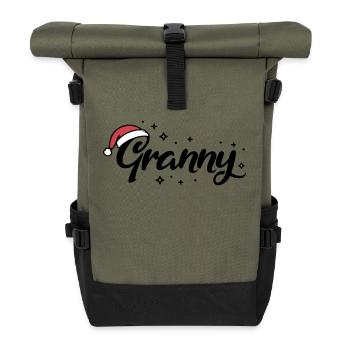 Weihnachtsmütze Granny Oma - Rolltop Rucksack - Olive/Schwarz - Vorne