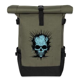 Creepy Horror Punk Zombie - Roll Top Backpack - olive/black - Front