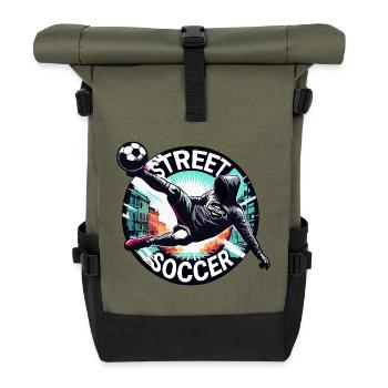 Street Soccer Soccer Cool Graffiti - raffstaff ® - Roll Top Backpack - olive/black - Front