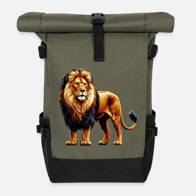 Löwe - Rolltop Rucksack - Olive/Schwarz