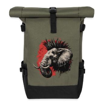 Punk Rock Éléphant - Sac à dos roll top - olive/noir - Devant