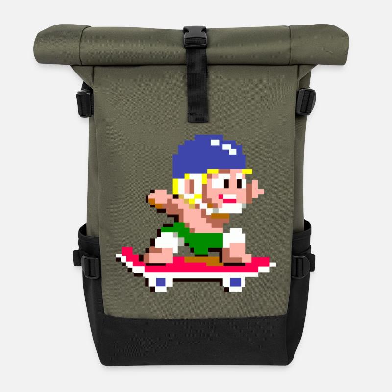 Wonder Boy - Roll Top Backpack - olive/black