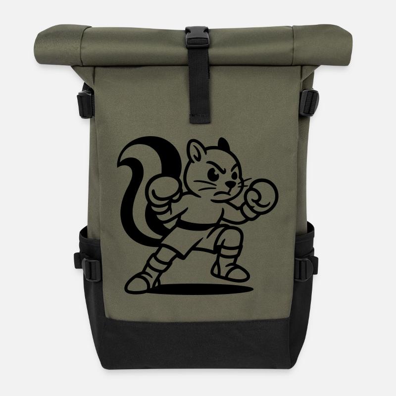 Boxer Écureuil - Sac à dos roll top - olive/noir