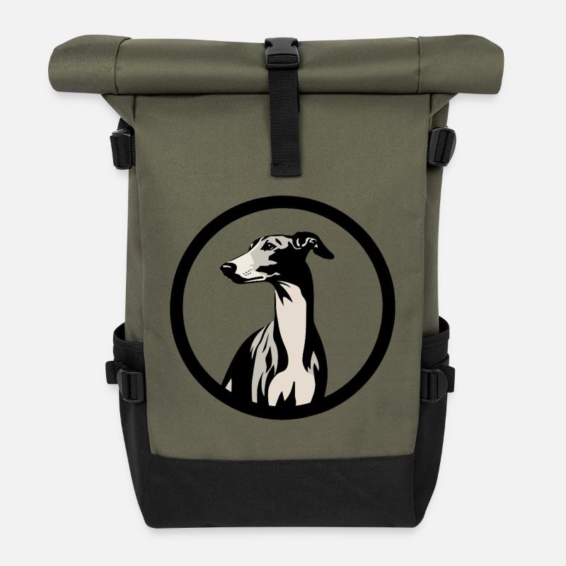 Galgo Logo No3 - Sac à dos roll top - olive/noir