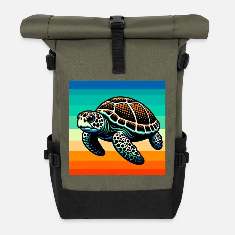 Schildkröte - Rolltop Rucksack - Olive/Schwarz