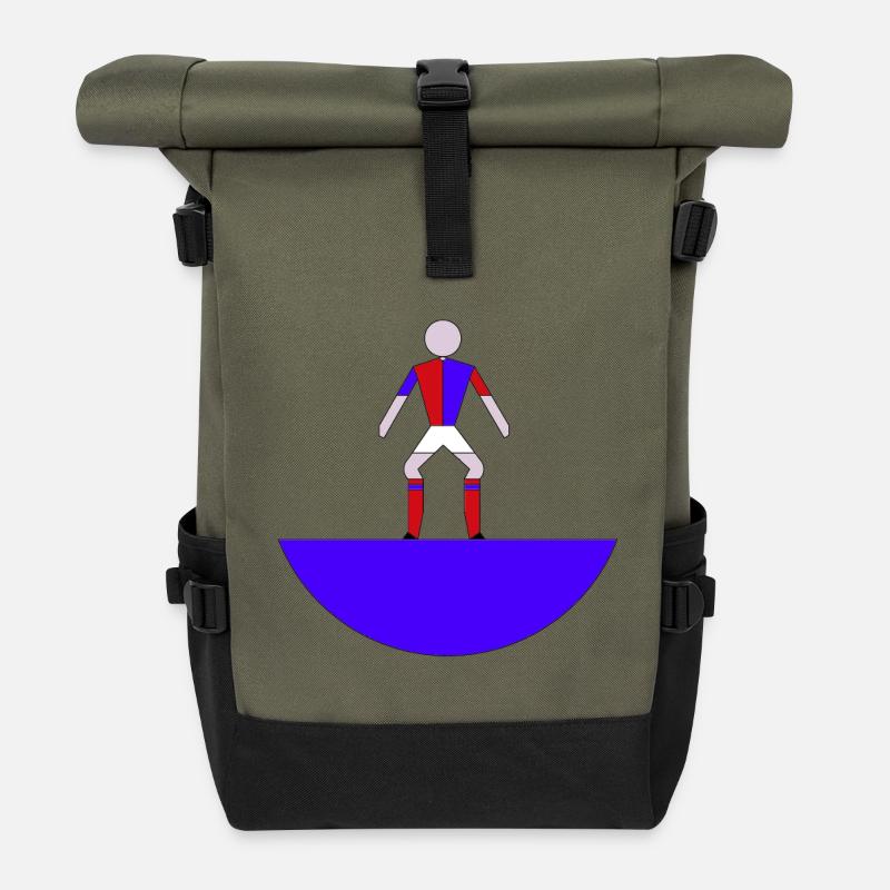 Subbuteo Geometric Hero auf Blue Arc - Rolltop Rucksack - Olive/Schwarz
