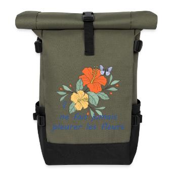 Ne_fais_jamais_pleurer_les_fleurs - Sac à dos roll top - olive/noir - Devant