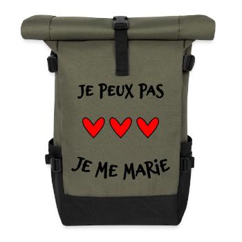 JE PEUX PAS. MARIE. FUTUR MARIE. EVJF. TEAM. TEAM  - Sac à dos roll top - olive/noir - Devant