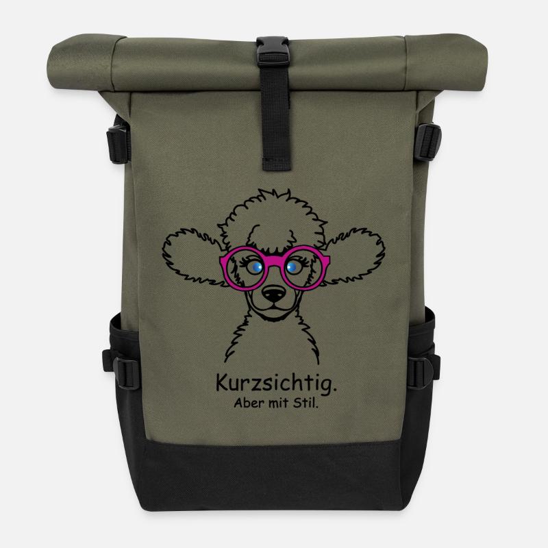 Kurzsichtig. Aber mit Stil. - Rolltop Rucksack - Olive/Schwarz