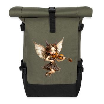 Fairy Violin with Honey Wings - Roll Top Backpack - olive/black - Front