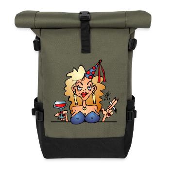 Birthday party - Roll Top Backpack - olive/black - Front