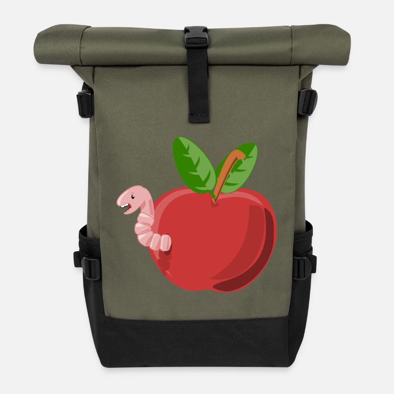 worm - Roll Top Backpack - olive/black