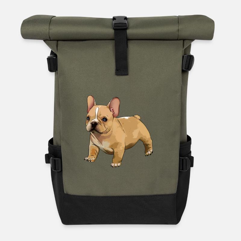 bouledogue français - Sac à dos roll top - olive/noir