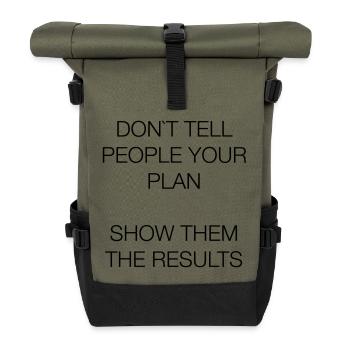 Motivation for all - Roll Top Backpack - olive/black - Front