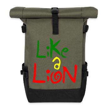 Comme un lion - Sac à dos roll top - olive/noir - Devant
