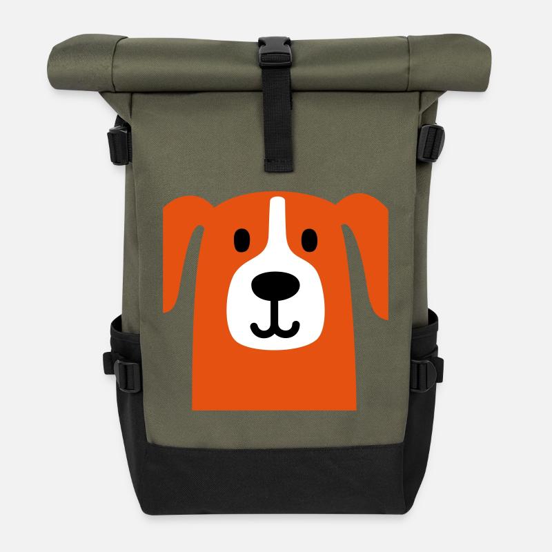 Cute dog - Roll Top Backpack - olive/black