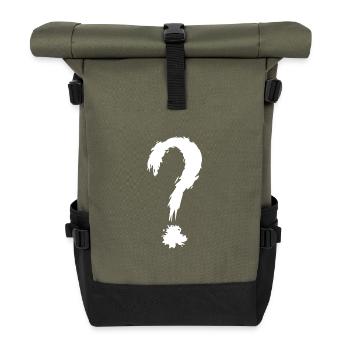 Question mark white - Roll Top Backpack - olive/black - Front