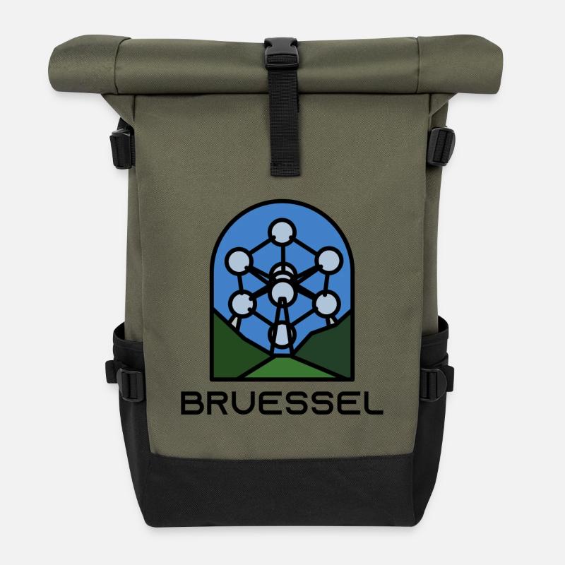 Brüssel - Rolltop Rucksack - Olive/Schwarz