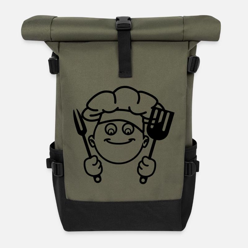 Cuisiner le barbecue - Sac à dos roll top - olive/noir
