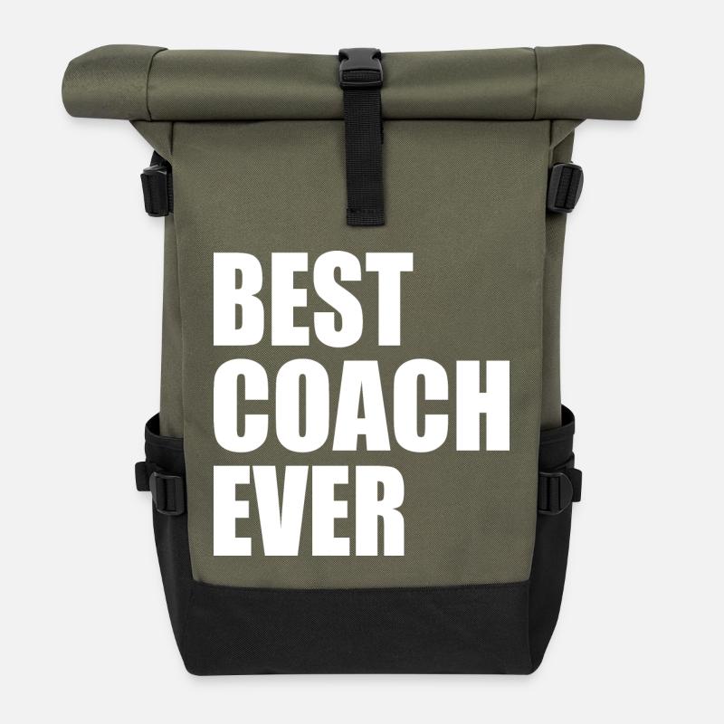 Best coach ever - Rolltop Rucksack - Olive/Schwarz