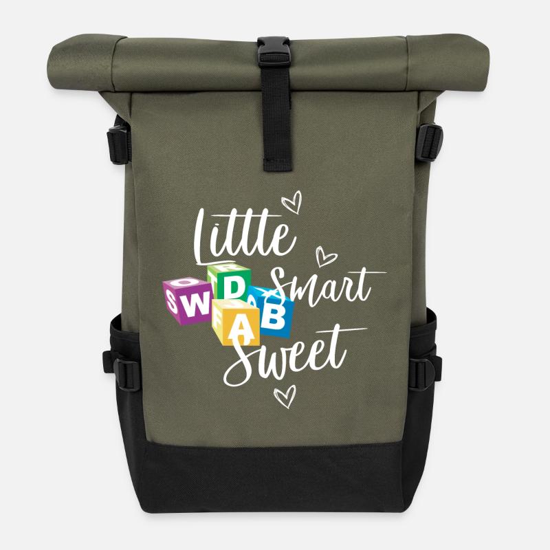 Petit Smart et Doux - Sac à dos roll top - olive/noir