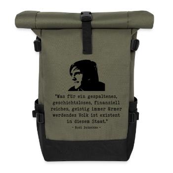 Dutschke Volk - Rolltop Rucksack - Olive/Schwarz - Vorne