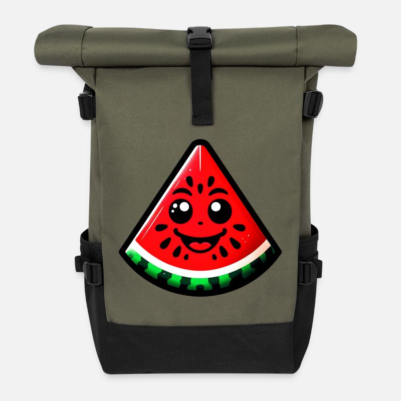 Wassermelone - Rolltop Rucksack - Olive/Schwarz