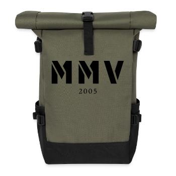 Römische Zahl Geburtsjahr Made in 2005 - Rolltop Rucksack - Olive/Schwarz - Vorne