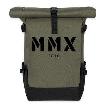 Römische Zahl Geburtsjahr Made in 2010 - Rolltop Rucksack - Olive/Schwarz - Vorne