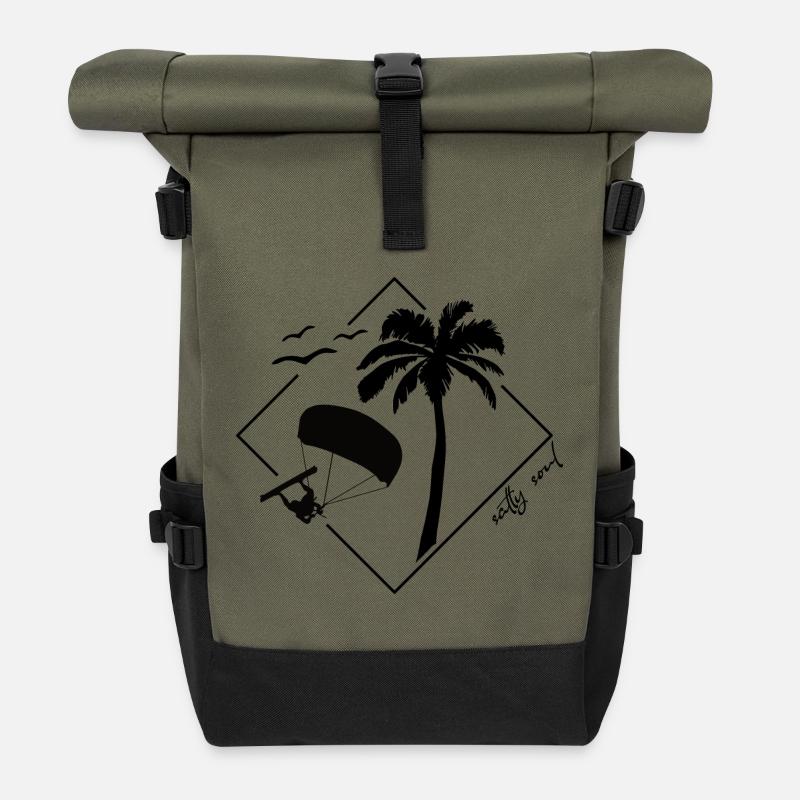 Kite Vibes - Rolltop Rucksack - Olive/Schwarz