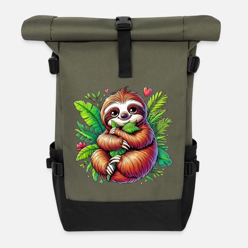 Sloth - Roll Top Backpack - olive/black